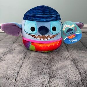 NWT SQUISHMALLOWS DISNEY FAN FAVE STITCH WITH TIE DYE SHIRT AND BEANIE 6.5"
